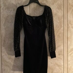 Black velvet dress